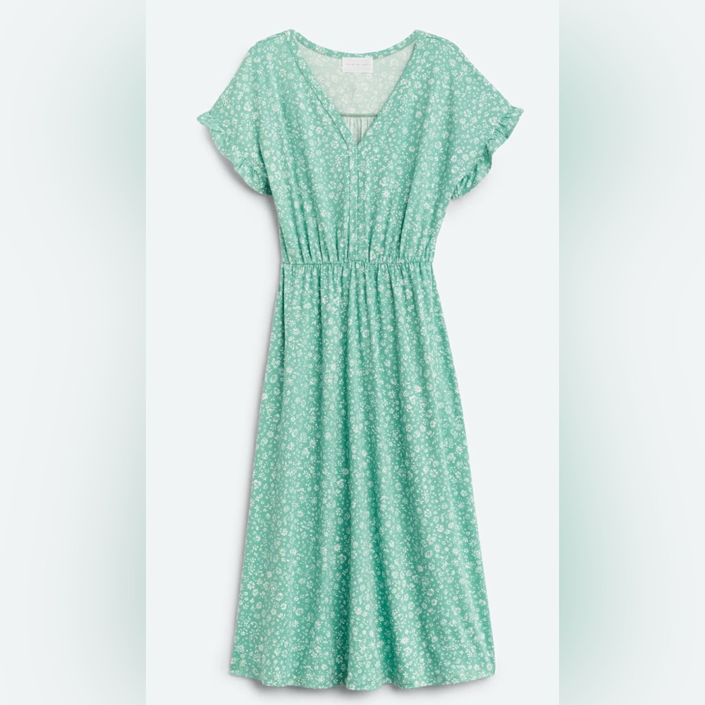 Stitch Fix French Grey Mint Floral Midi Dress